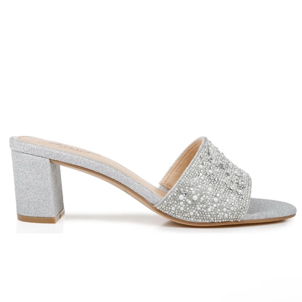 Badgley Mishka Jewel Silver Embellished Sandals